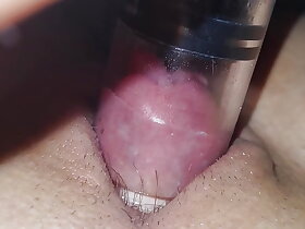 Nipple scrubbed bloated pussy...