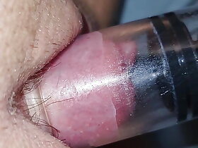 Nipple scrubbed bloated pussy...